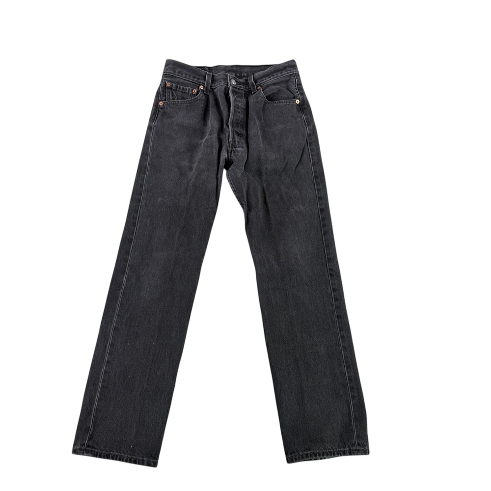Levi's 501 Jeans Mens 28x30 Faded Black Vintage Y2K Straight Leg Button Fly